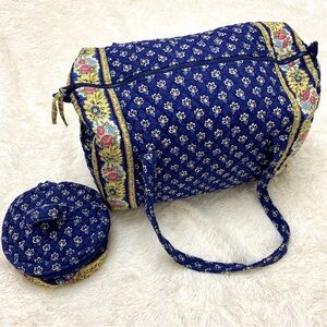SOLD - Vera Bradley duffle weekender and matching round cosmetic bag